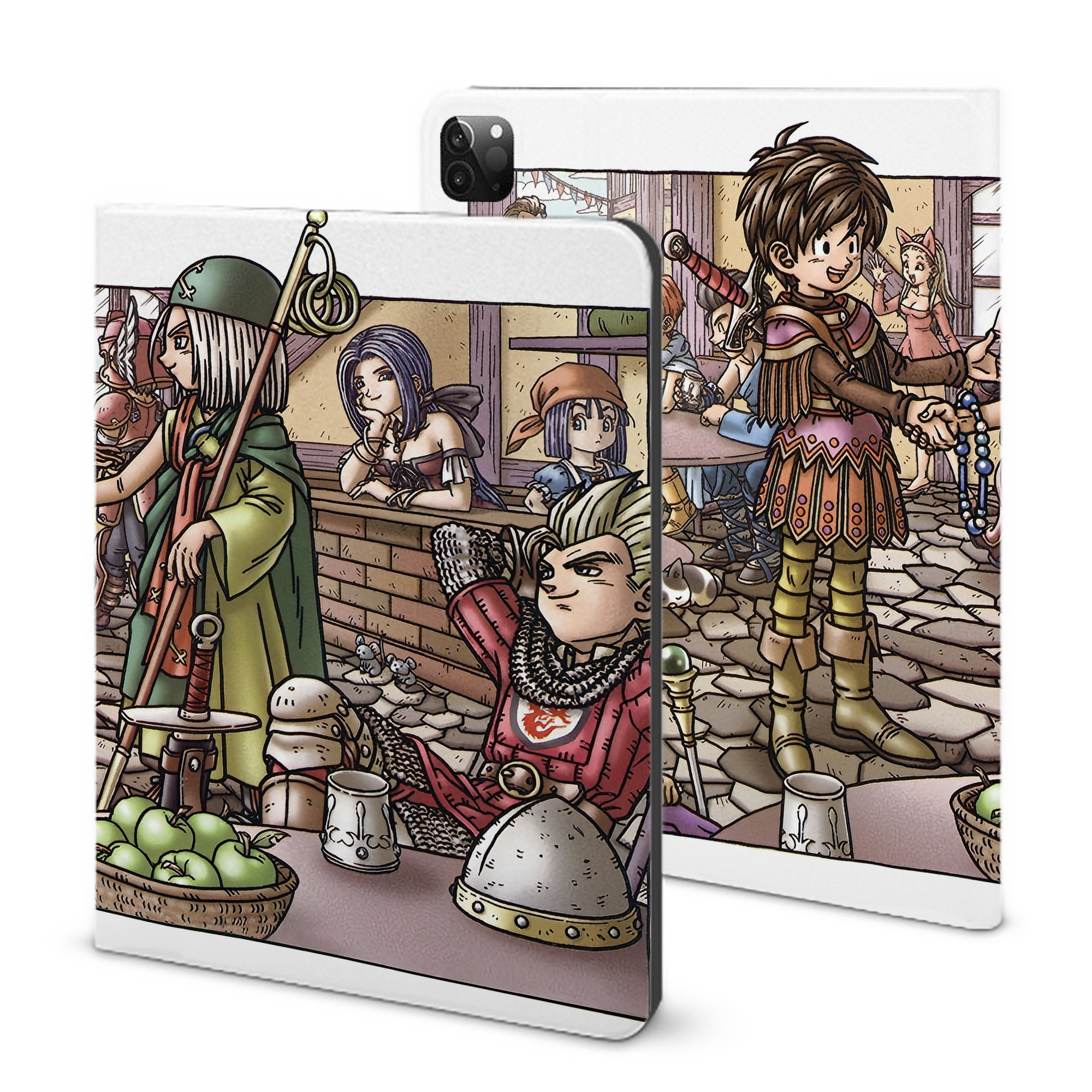 （画像用） ドラゴンクエスト Doragon Kuesuto Dragon Quest IPadケース ペンホルダー付き ブックスタイルデザイン